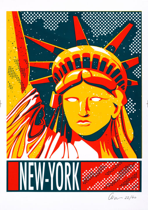 Printmaking titled "NEW-YORK Original l…" by Chrisgraphie, Original Artwork, Screenprinting