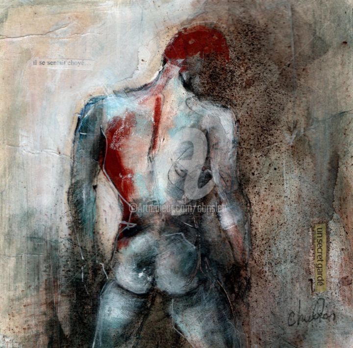 Painting titled "Homme bleu" by Chrislen, Original Artwork, Acrylic