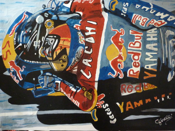 Painting titled "laconi yamaha moto…" by Christian Girelli, Original Artwork, Acrylic