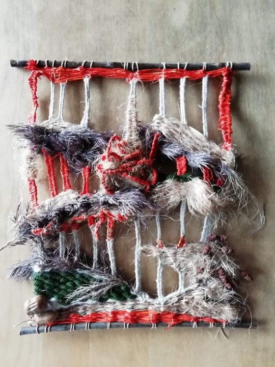 Art textile intitulée "Gaieté" par Chris Patel, Œuvre d'art originale, Fil