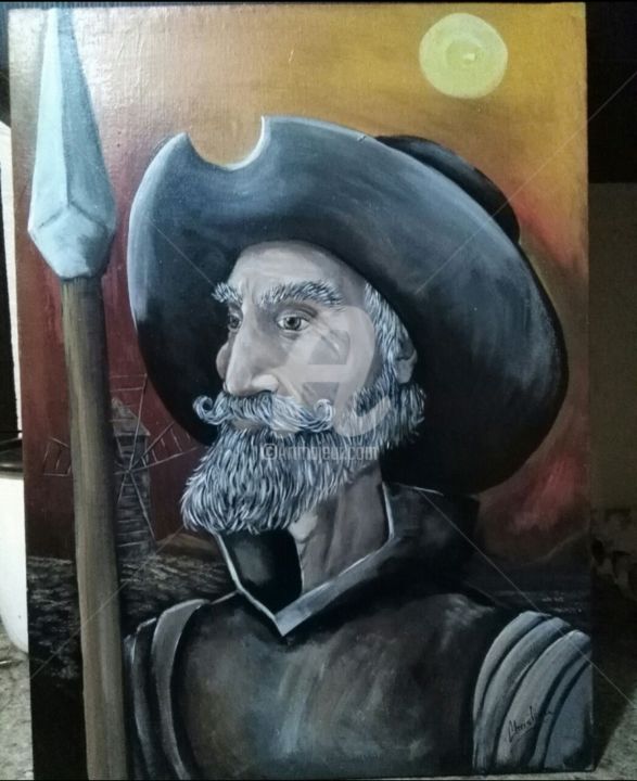 Painting titled "don Quijote" by Christian, Original Artwork, Acrylic
