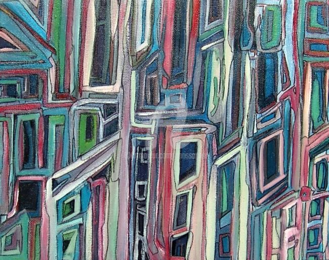 Peinture intitulée "Town25" par Chris.Sopena, Œuvre d'art originale