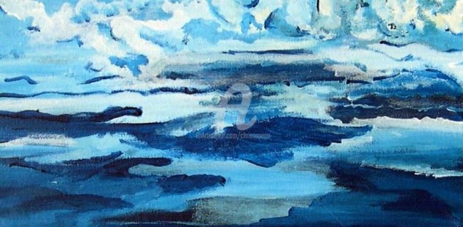Peinture intitulée "The Sea" par Chris.Sopena, Œuvre d'art originale