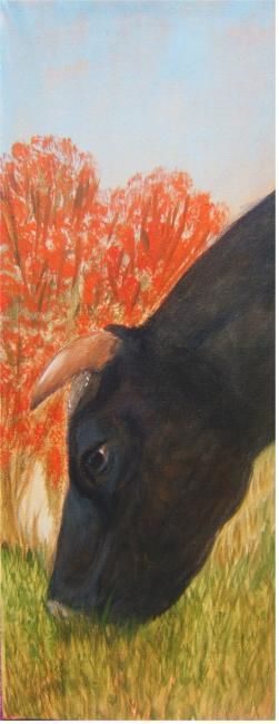 Peinture intitulée "taureau" par Christa Daulon-Dubourdieu, Œuvre d'art originale