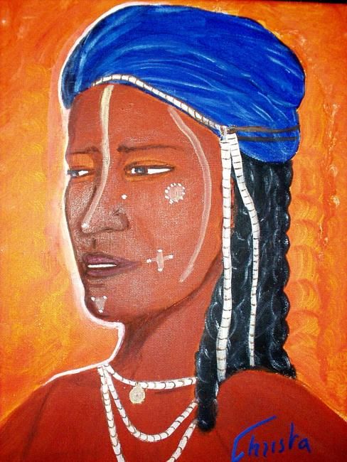 Peinture intitulée "ethnique 1" par Christa Daulon-Dubourdieu, Œuvre d'art originale