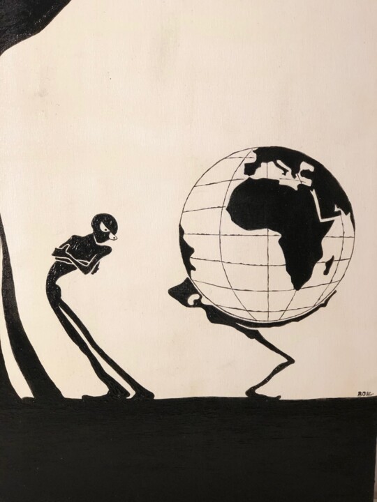 Peinture intitulée "Humanité" par Christian Bokenga, Œuvre d'art originale, Acrylique
