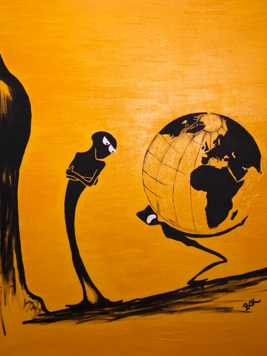 Painting titled "Humanité 2" by Christian Bokenga, Original Artwork, Acrylic