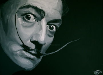 Peinture intitulée "dali" par Christ B., Œuvre d'art originale, Huile