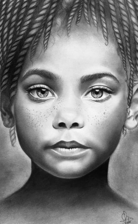 Dessin intitulée "Pureté" par Christel David, Œuvre d'art originale, Graphite