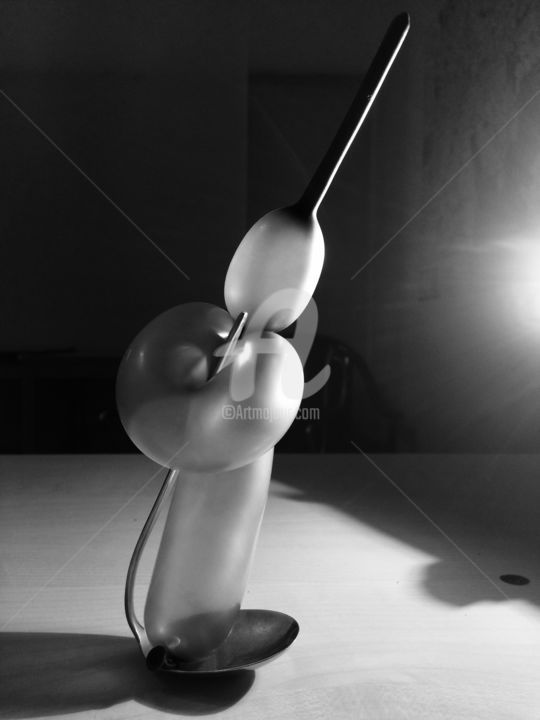 Sculpture intitulée "Je glisse" par Christelle Crokaert, Œuvre d'art originale