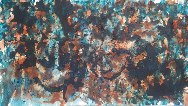 Peinture intitulée "Danses sur la terre…" par Christelle Grange, Œuvre d'art originale, Pigments Monté sur Châssis en bois