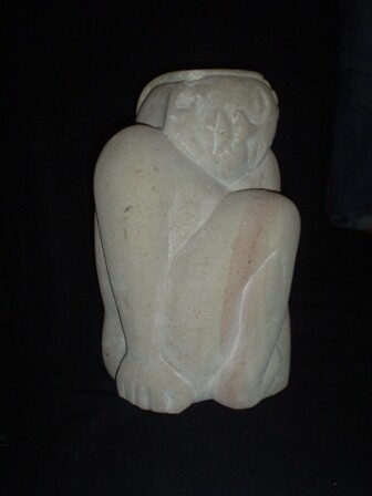 雕塑 标题为“Femme assise” 由Christelle Julia, 原创艺术品, 石