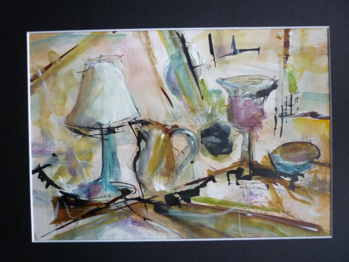 Картина под названием "Lampe de table" - Christelle Veron Cherbonnier, Подлинное произведение искусства, Другой