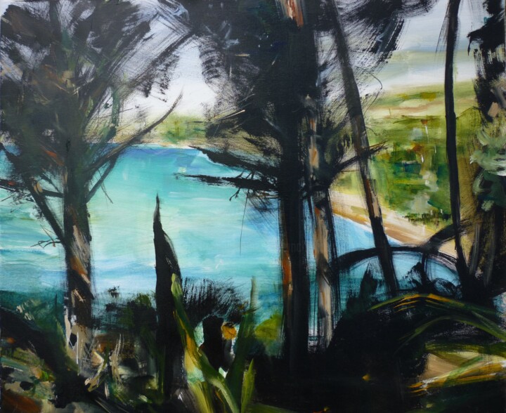 Painting titled "Porquerolles" by Christelle Veron Cherbonnier, Original Artwork, Acrylic