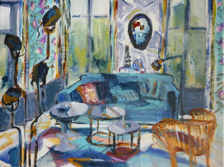Peinture intitulée "Le studio" par Christelle Veron Cherbonnier, Œuvre d'art originale, Acrylique