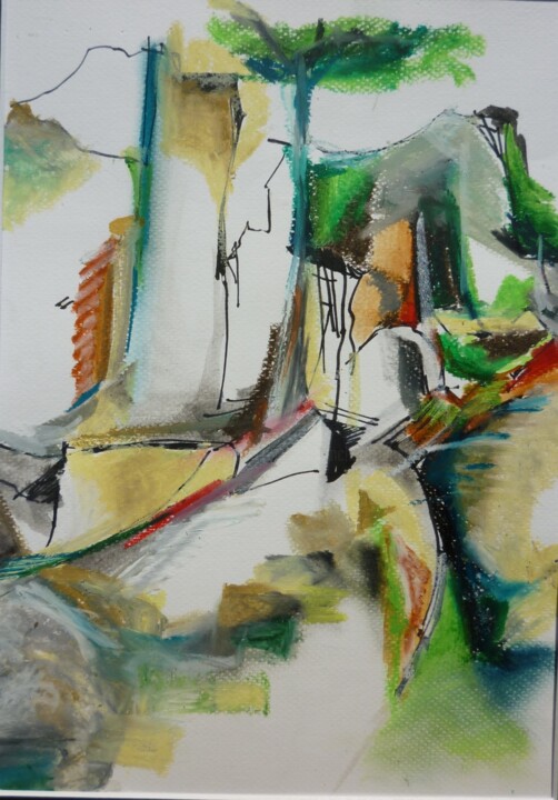 Painting titled "Toscane 2" by Christelle Veron Cherbonnier, Original Artwork, Ink