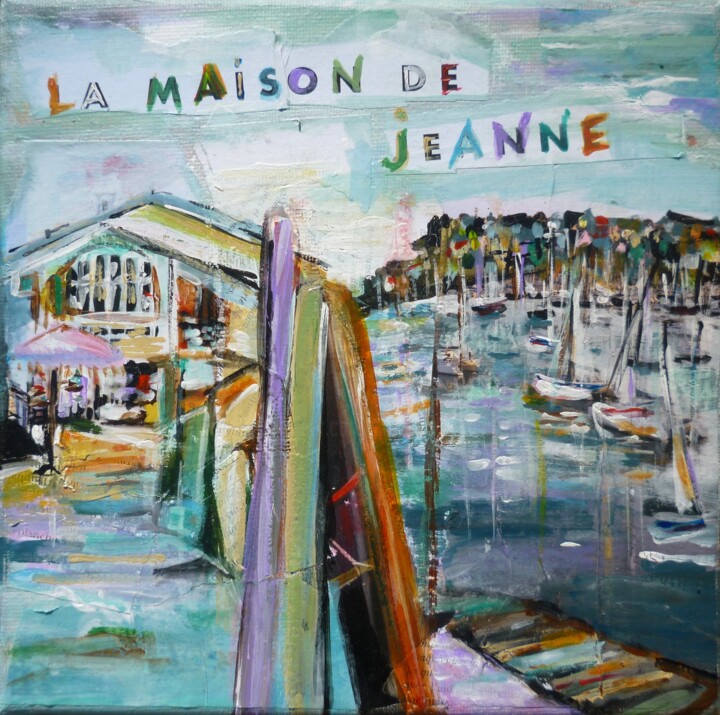 Painting titled "La maison de Jeanne" by Christelle Veron Cherbonnier, Original Artwork, Acrylic