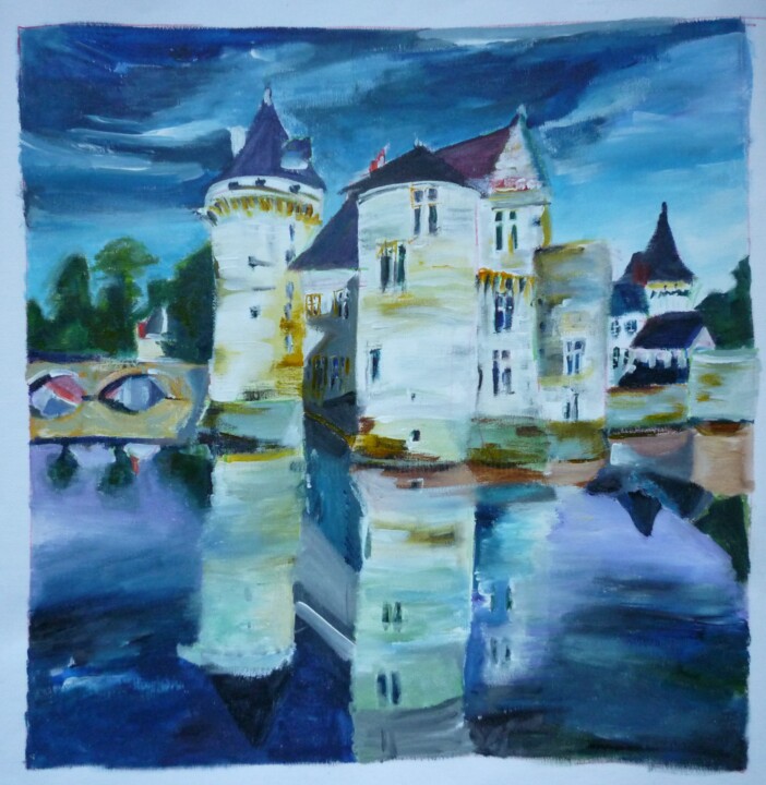Peinture intitulée "Le château de Sully…" par Christelle Veron Cherbonnier, Œuvre d'art originale, Acrylique
