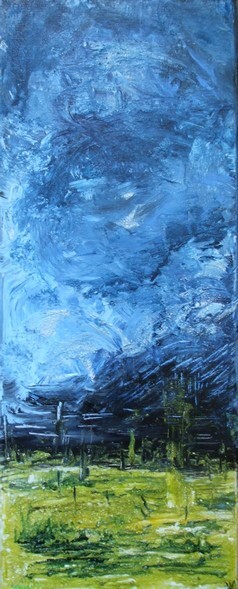 Painting titled "Ciel écossais" by Christelle Veron Cherbonnier, Original Artwork