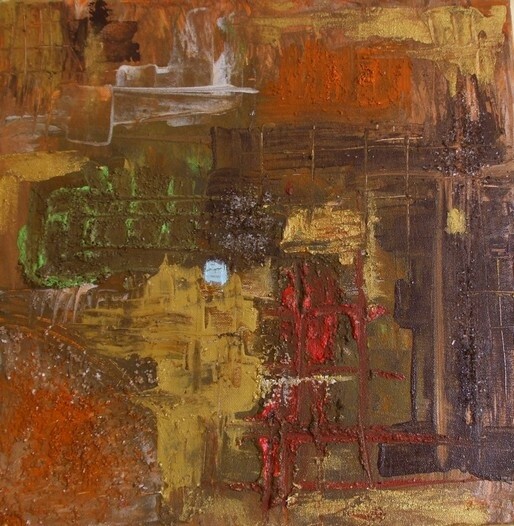 Painting titled "La carte au trésor" by Christelle Veron Cherbonnier, Original Artwork