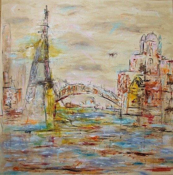 Pintura titulada "Clichés de Paris" por Christelle Veron Cherbonnier, Obra de arte original