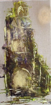 Schilderij getiteld "Minaret" door Christelle Veron Cherbonnier, Origineel Kunstwerk