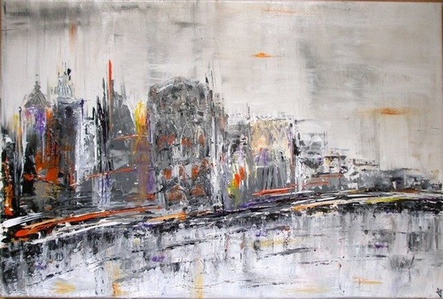 Painting titled "Majestueux Grand Ca…" by Christelle Veron Cherbonnier, Original Artwork, Acrylic