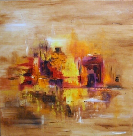 Painting titled "Zion , après l'orage" by Christelle Veron Cherbonnier, Original Artwork