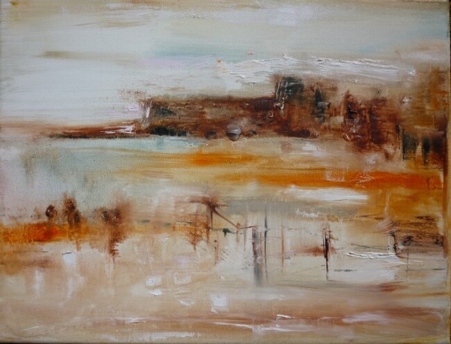 Painting titled "Omaha Beach" by Christelle Veron Cherbonnier, Original Artwork