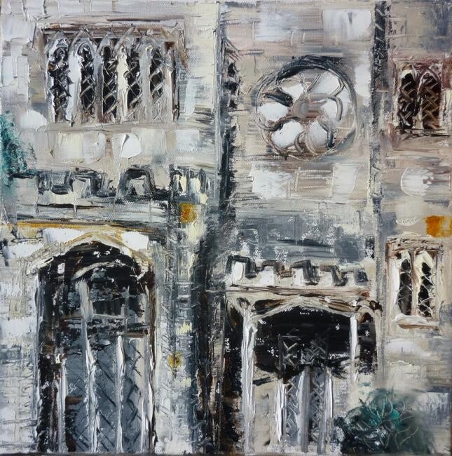 Painting titled "Le manoir" by Christelle Veron Cherbonnier, Original Artwork