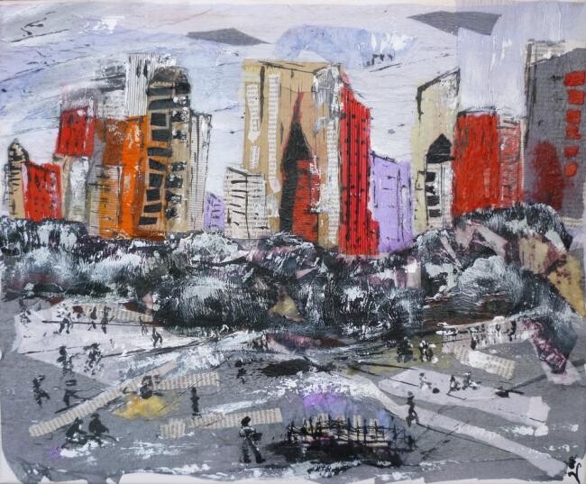 Painting titled "Central Park" by Christelle Veron Cherbonnier, Original Artwork
