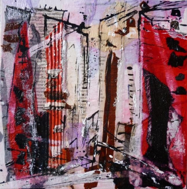 Painting titled "The NY Times 2" by Christelle Veron Cherbonnier, Original Artwork