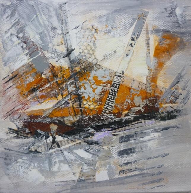 Painting titled "Croisière sur le Ni…" by Christelle Veron Cherbonnier, Original Artwork