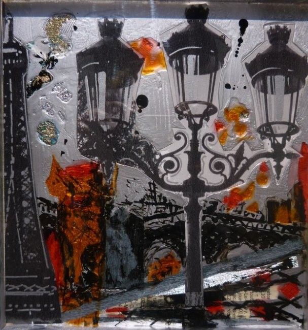 Картина под названием "Paris Pont Neuf" - Christelle Veron Cherbonnier, Подлинное произведение искусства