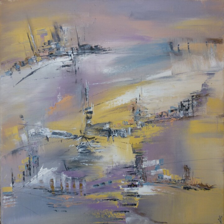 Painting titled "Zénithude" by Christelle Veron Cherbonnier, Original Artwork, Oil