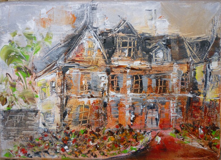 Peinture intitulée "La maison d'Aurore" par Christelle Veron Cherbonnier, Œuvre d'art originale