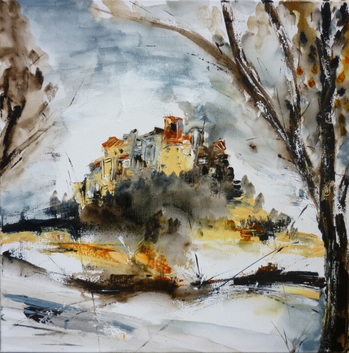 Painting titled "Un air de Provence" by Christelle Veron Cherbonnier, Original Artwork, Oil