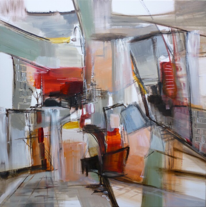 Schilderij getiteld "London design" door Christelle Veron Cherbonnier, Origineel Kunstwerk, Acryl