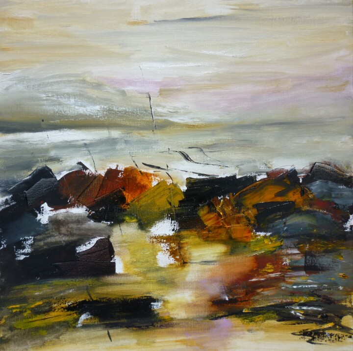 Peinture intitulée "Ecouter le vent" par Christelle Veron Cherbonnier, Œuvre d'art originale, Huile