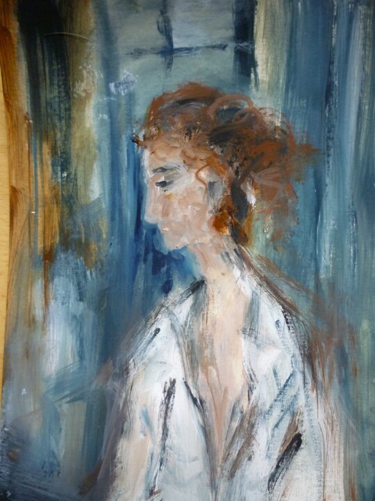Pintura intitulada "Passagère du silence" por Christelle Veron Cherbonnier, Obras de arte originais, Outro