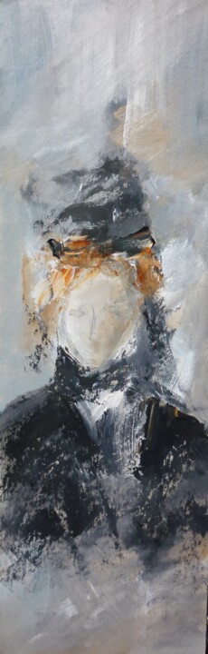 Painting titled "La femme qui peigna…" by Christelle Veron Cherbonnier, Original Artwork, Oil