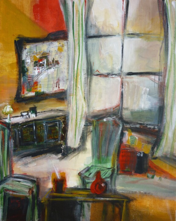 Peinture intitulée "Le salon au tableau…" par Christelle Veron Cherbonnier, Œuvre d'art originale, Acrylique
