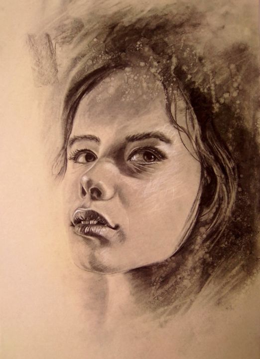 Drawing titled "20.03" by Christelle Fontenoy, Original Artwork, Chalk