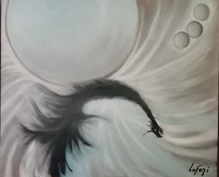 Peinture intitulée "la dance du dragon" par Lafoni, Œuvre d'art originale, Huile