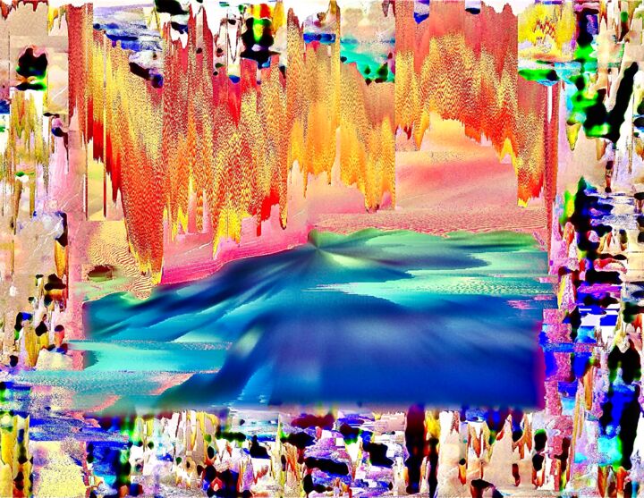 Arte digitale intitolato "Les dunes imaginair…" da Christelle Marini, Opera d'arte originale, Lavoro digitale 2D