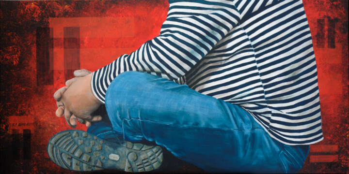 Картина под названием "Pause" - Christian Assel, Подлинное произведение искусства, Акрил Установлен на Деревянная рама для н…