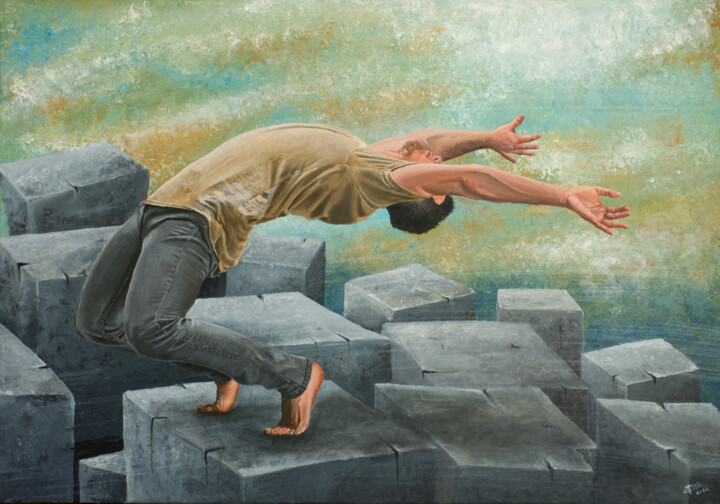 Pintura titulada "Collaps" por Christian Assel, Obra de arte original, Acrílico