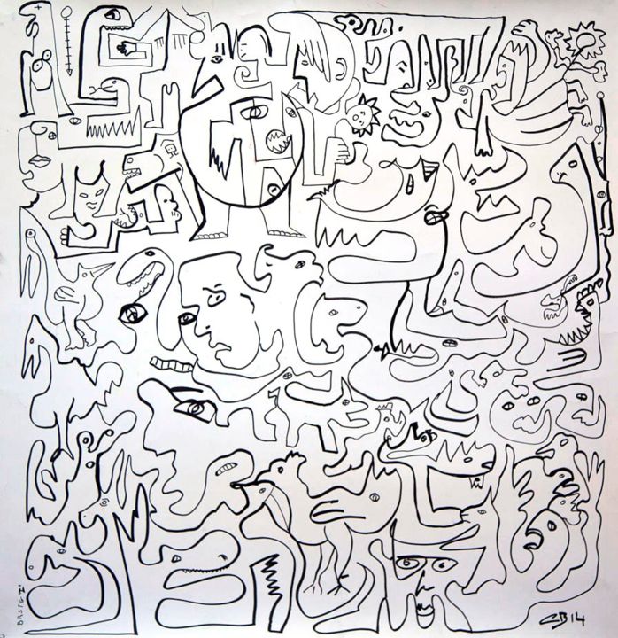Tekening getiteld "onirismes13.jpg" door Christian Bader, Origineel Kunstwerk, Marker