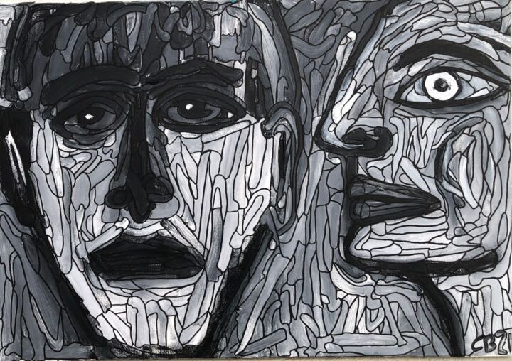 Peinture intitulée "Duo" par Christian Bader, Œuvre d'art originale, Acrylique Monté sur Châssis en bois