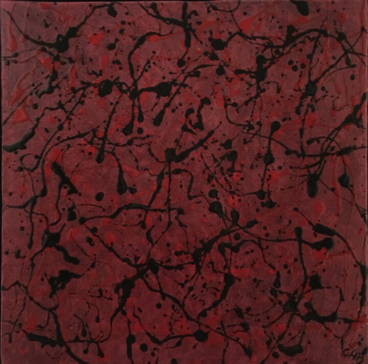 Painting titled "Dark Red Ruby" by Christian Berquier, Original Artwork, Oil